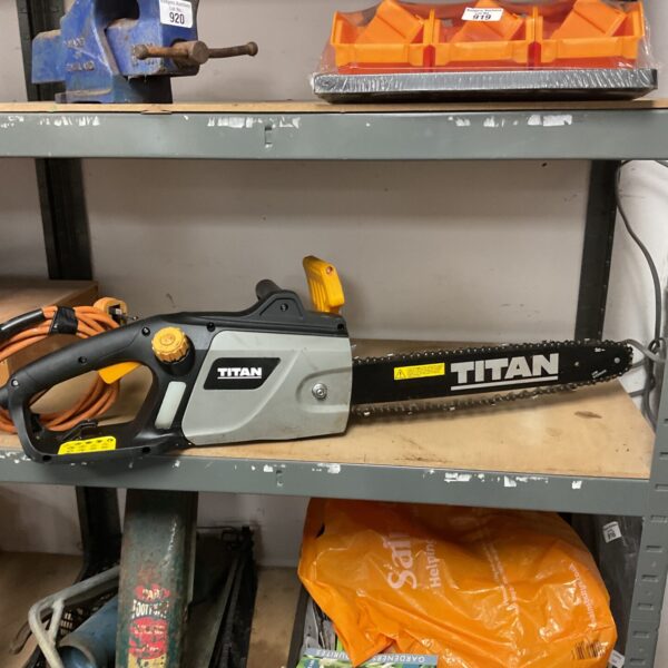 Used Titan electric chainsaw for garden and DIY projects.