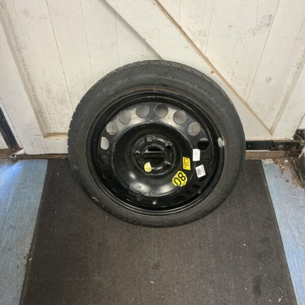 Used Vauxhall Zafira space saver wheel for emergency use.