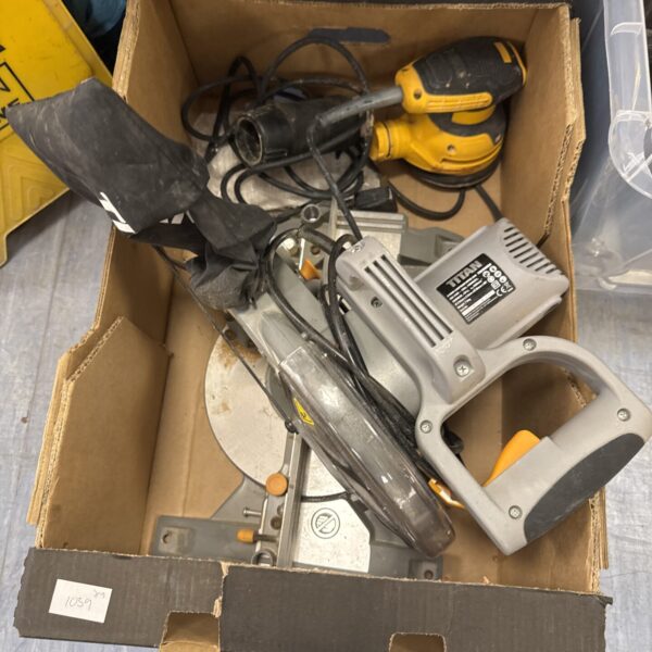 Used Titan electric mitre saw for woodworking projects.