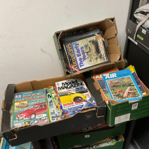 Lot of vintage Tamiya, Military Miniatures, and Air Pictorial magazines.