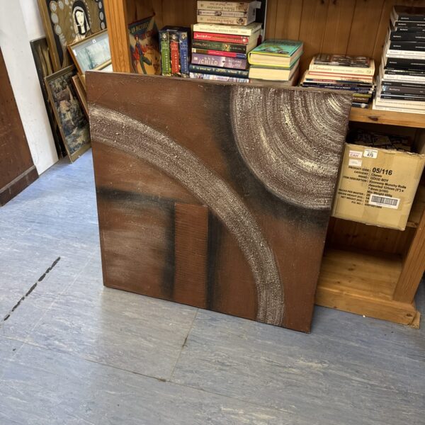 Large vintage wooden sign board with painted surface.