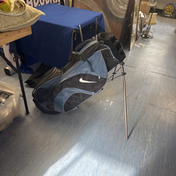 Blue Nike golf stand bag on display.