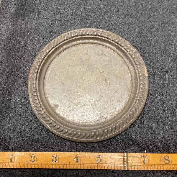 Antique silver plate wine coaster by William Cox, detailed gadrooned border.