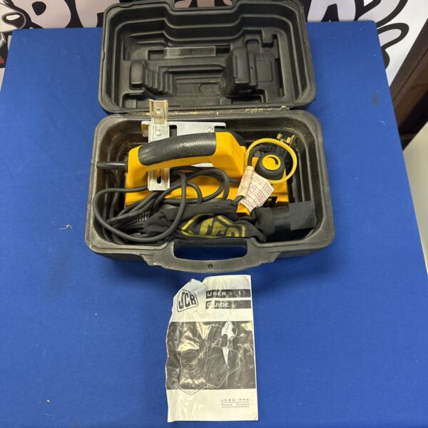 JCB electric wood planer tool for woodworking projects.