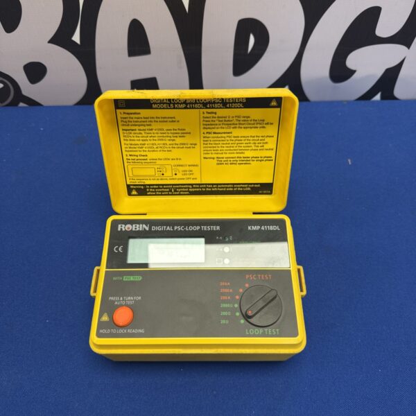 Robin KMP 4118DL PSC loop tester for electrical safety testing.