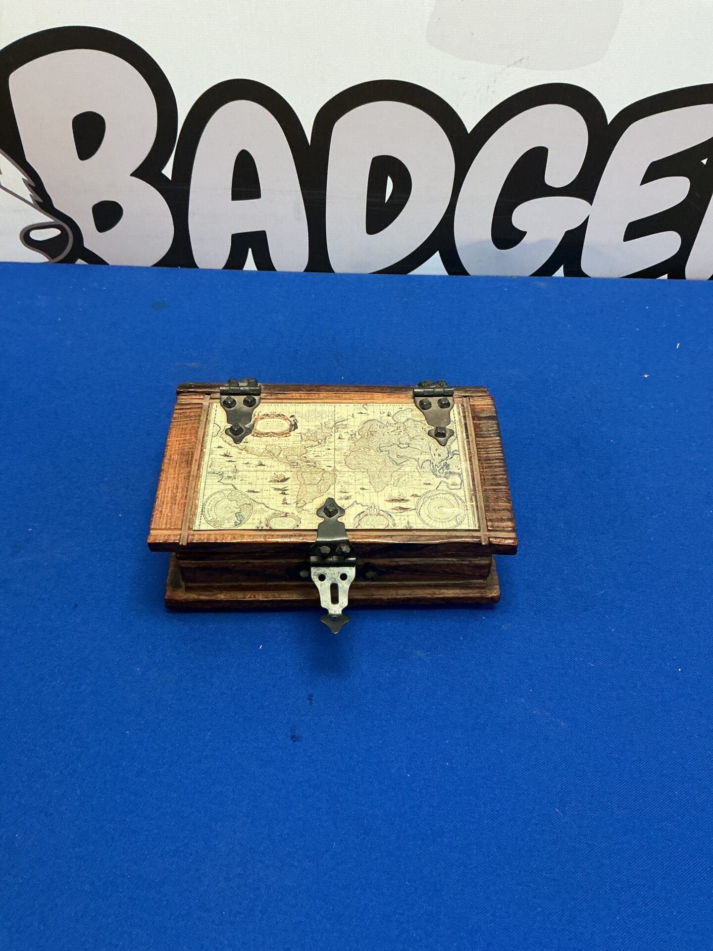 254 Wooden World map money box