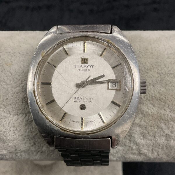Vintage Tissot Seastar automatic watch with stainless steel case.