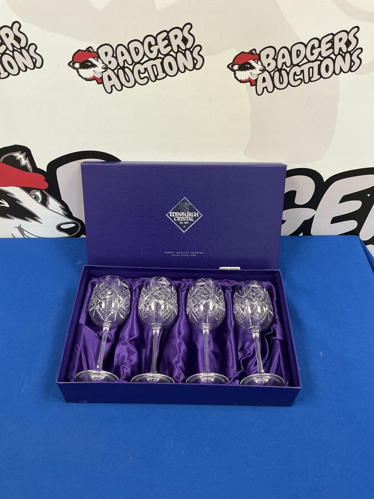 290 Edinburgh Crystal Wine Glasses in preparation box