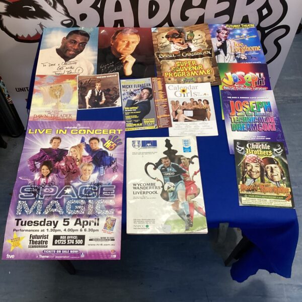 Lot of vintage event programmes and signed celebrity photos.