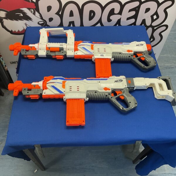 Lot of two Hasbro Nerf guns for active play and collecting.