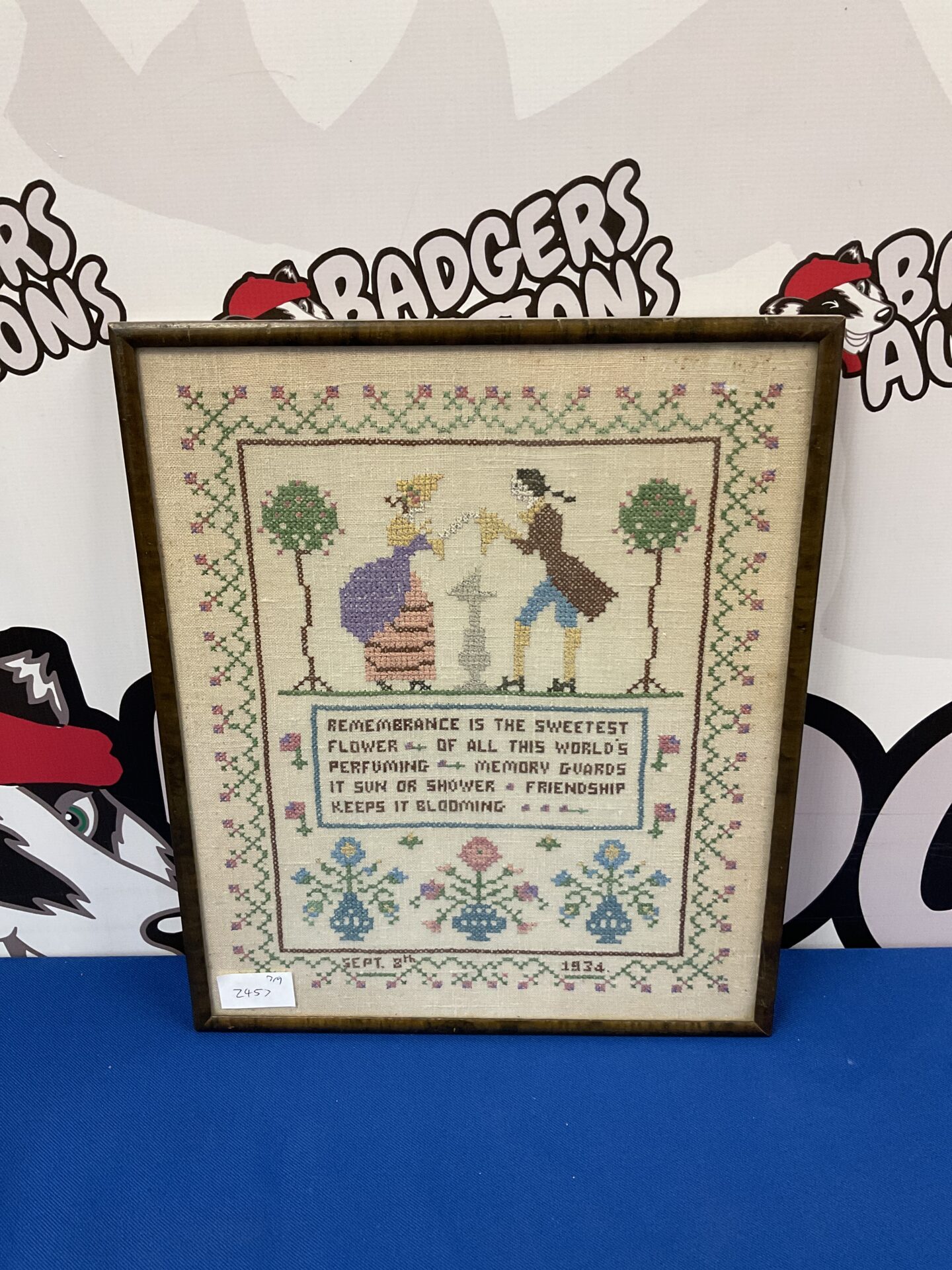 034 1934 dated poem sampler embroidery