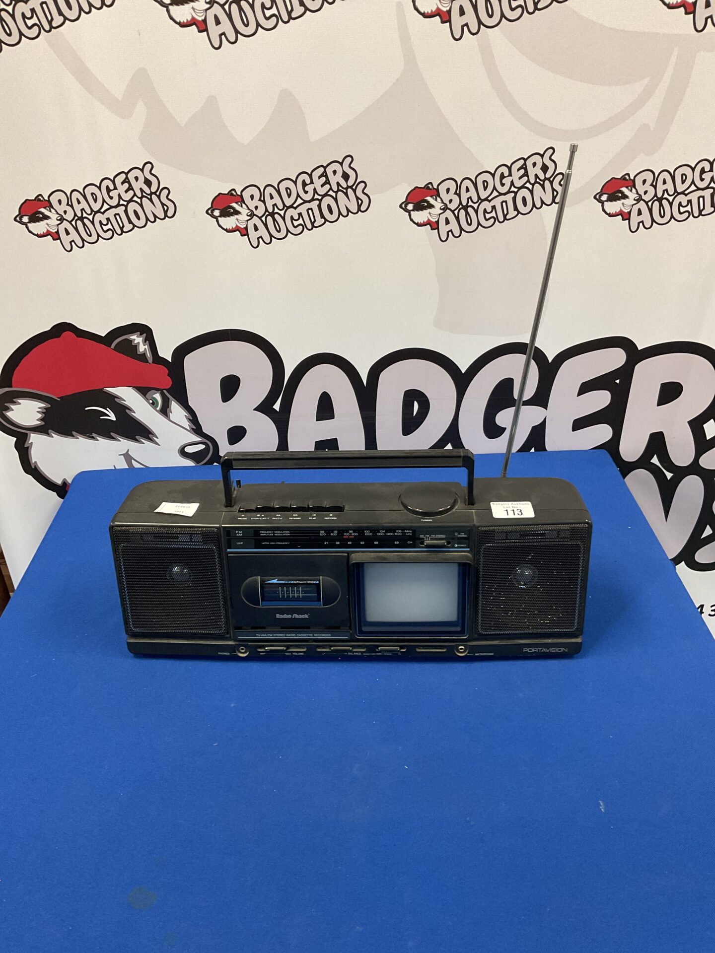 113 Radio Shack TV-AM/FM stereo radio cassette recorder