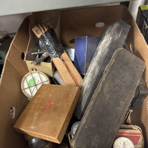 Vintage gauges and tools lot from a garage clearout.
