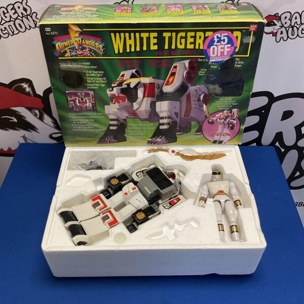Vintage Power Rangers White Tigerzord playset in box.