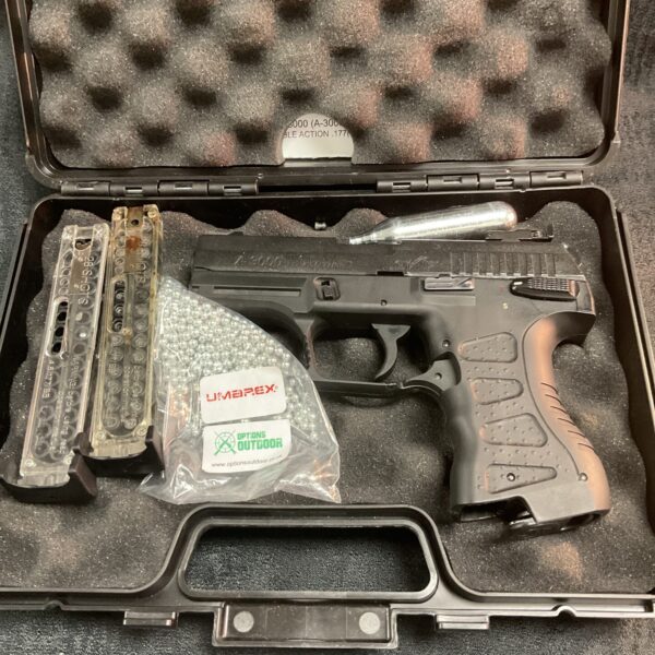 Umarex Skif A-3000 .177 Co2 pistol displayed in its carrying case.