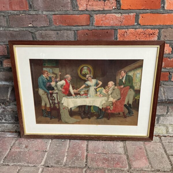 Victorian chromolithograph "The Reconciliation" by John Lomax, depicting a family scene.