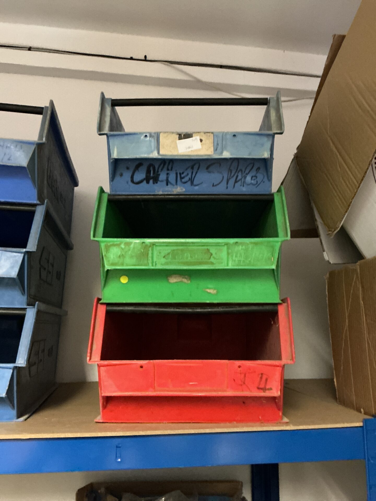 1282 Three heavy duty workshop storage trays