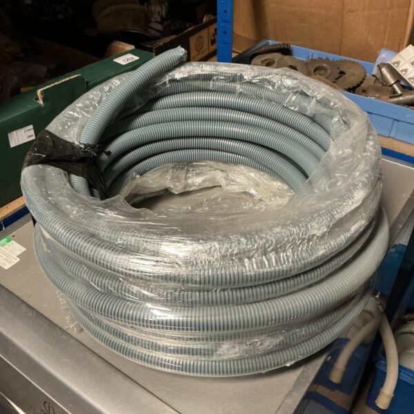 Corrugated plastic cable tidy ducting for wire management.