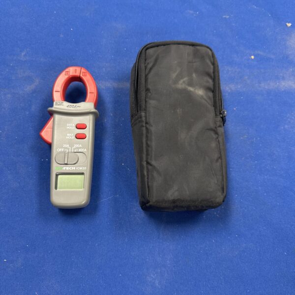 Vintage ISO-tech ICM20 clamp meter for electrical testing.