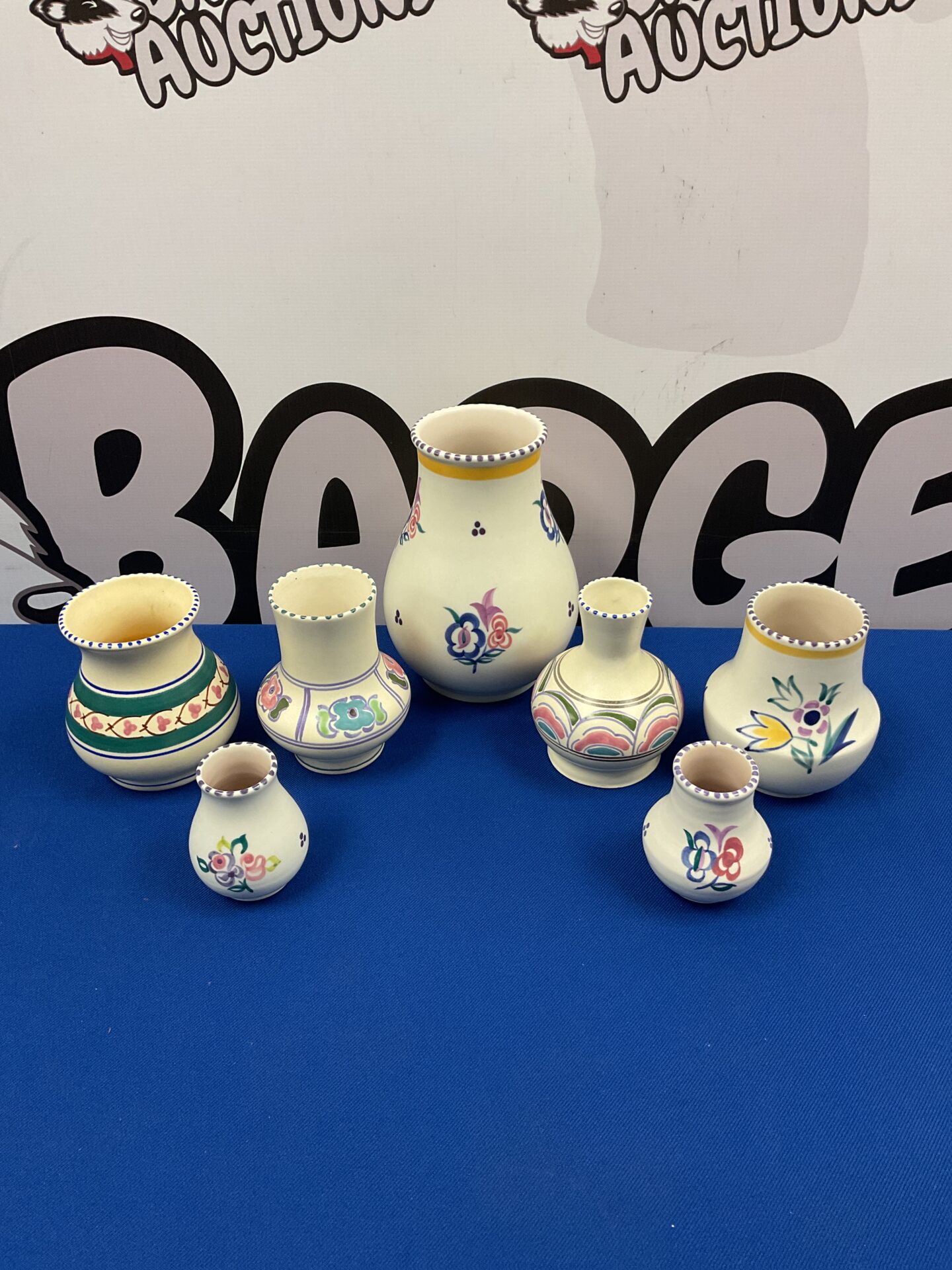 017 Collection of poole & honiton devon pottery vases