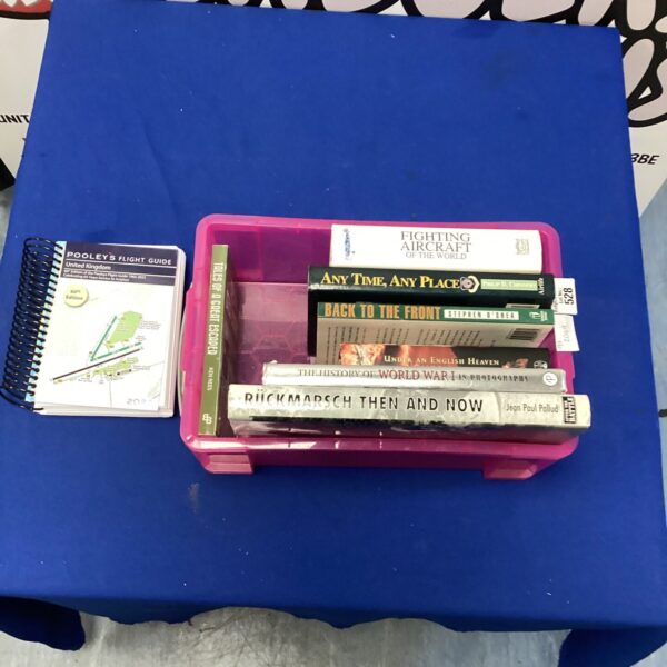 Vintage military book bundle including "Any Time, Any Place".