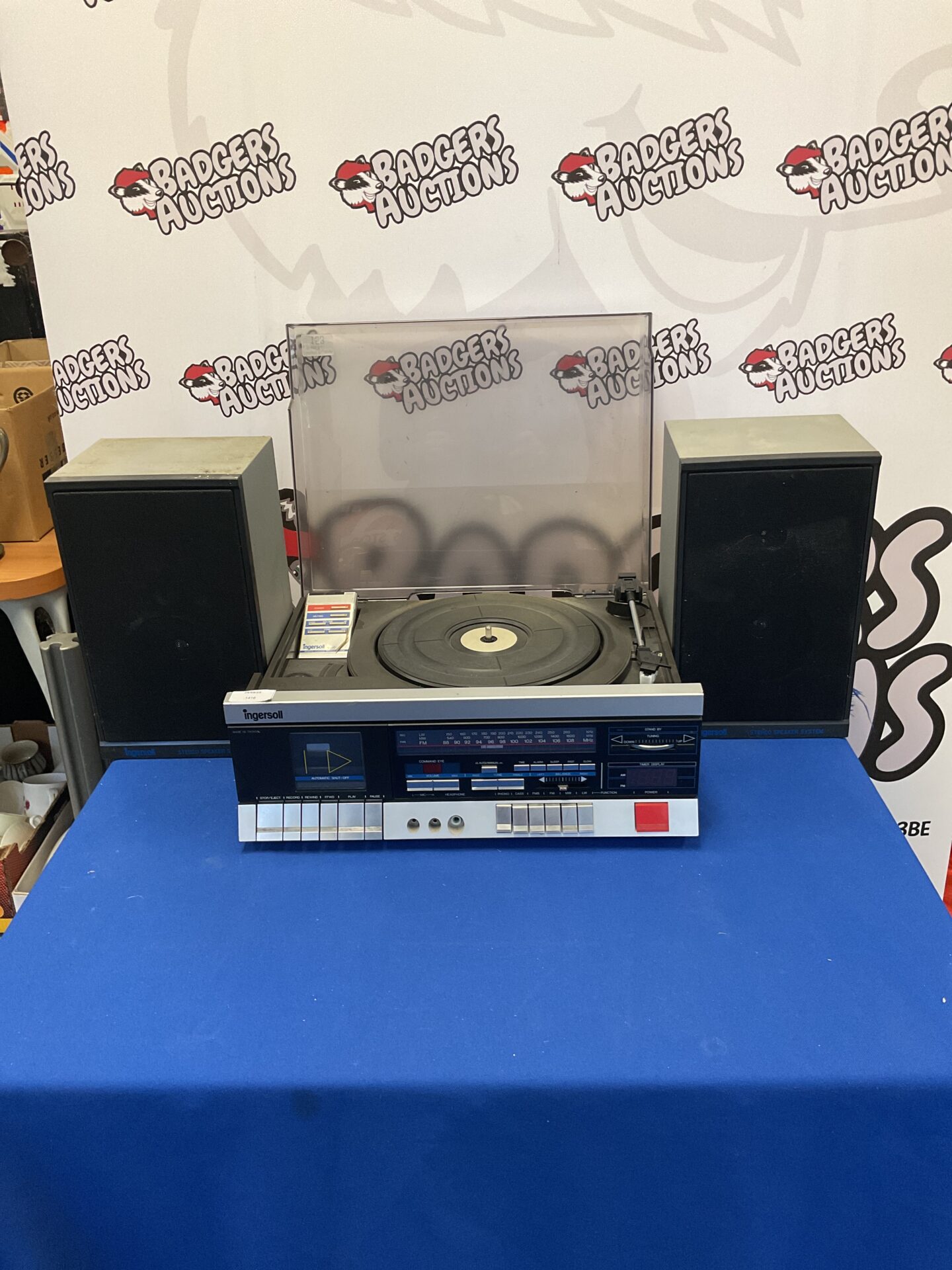 144 Ingersol model XK 4114 turntable and stereo speaker system