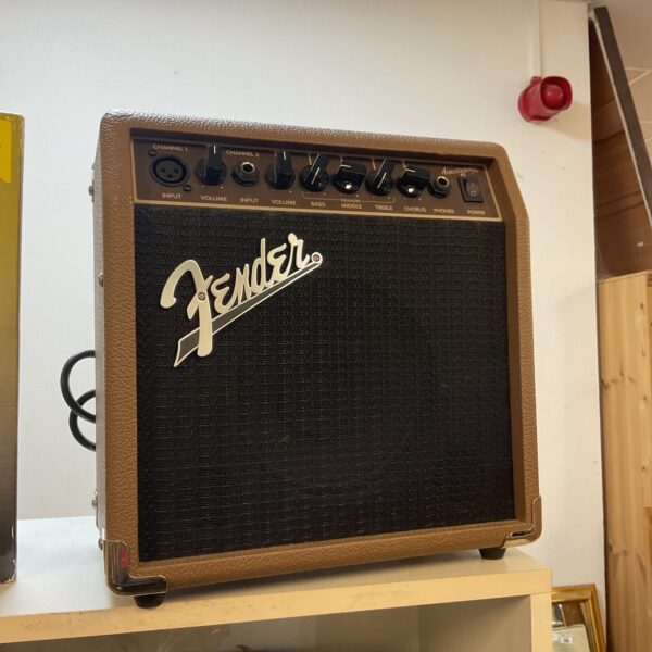 Vintage Fender AcoustaSonic 15 amplifier for acoustic guitar.