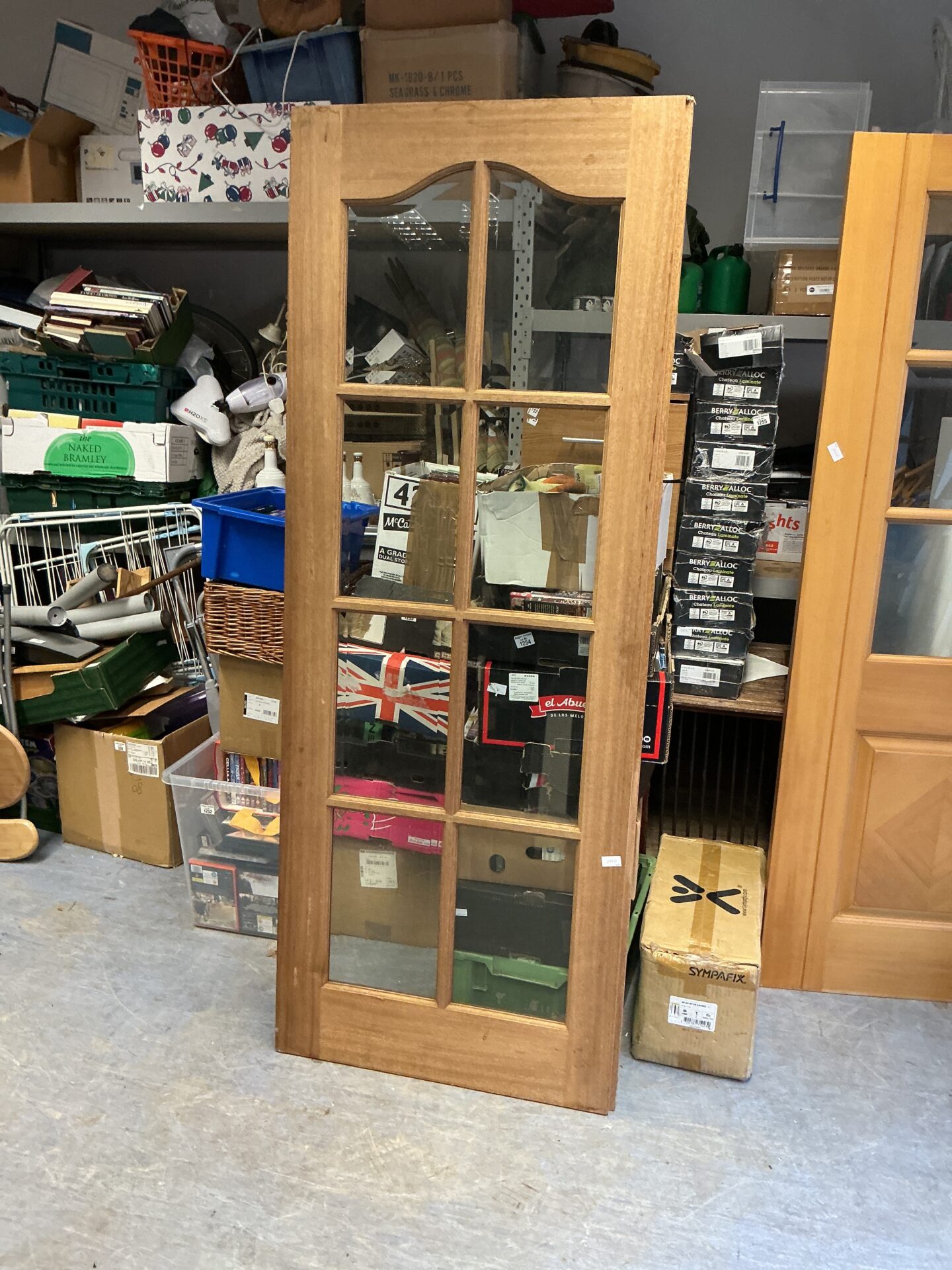 1245 Full Glass panel door 78”x 30”