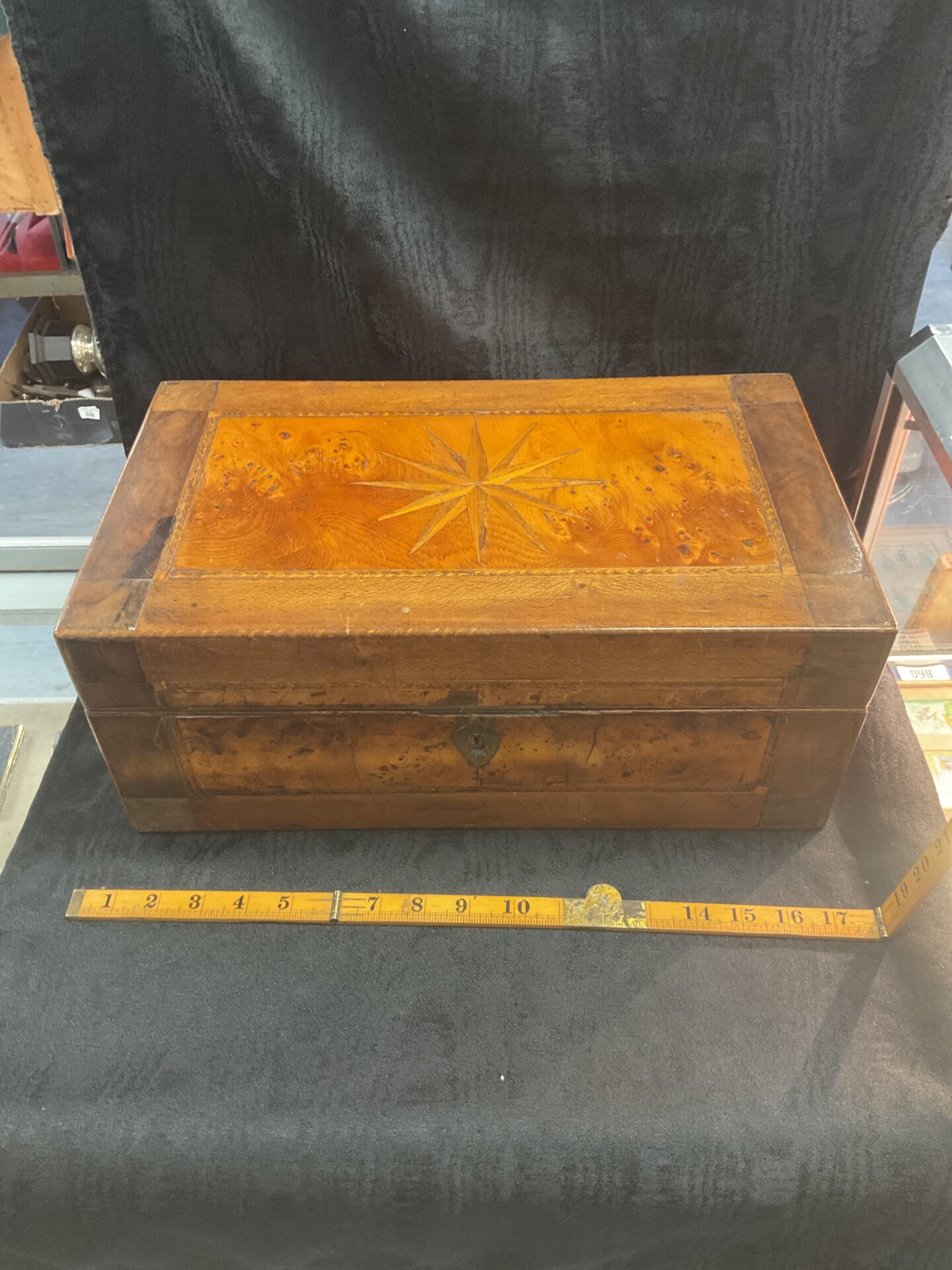 007 Antique Mahogany Marquetry Writing Box