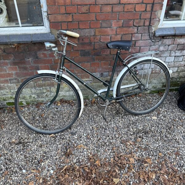 Vintage Humber ladies bicycle with working dynamo, classic retro style.