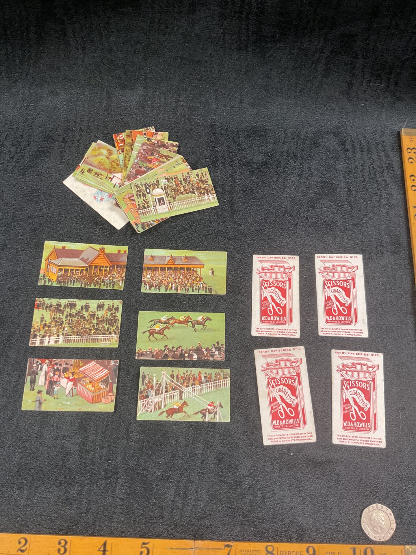 841 Collection bog vintage scissors Ed wills cigarette cards derby day series