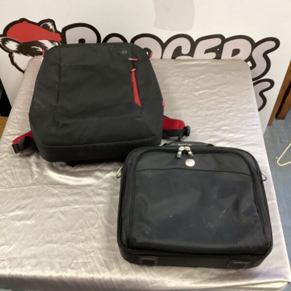 Black Dell laptop bag and another similar bag, computer carry case.