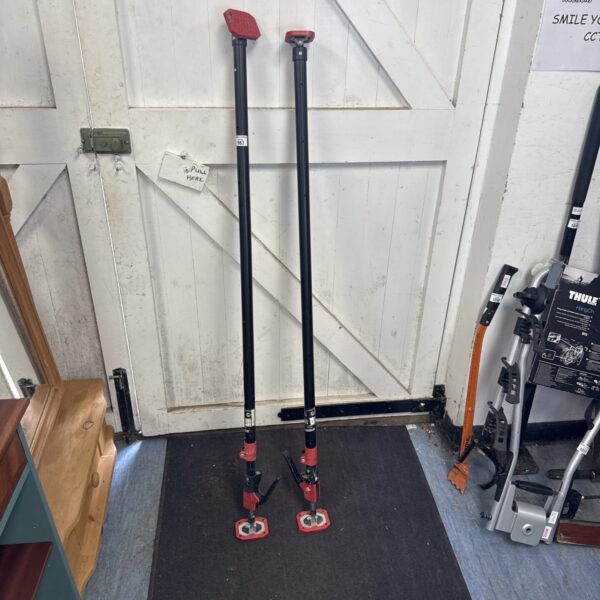 Pair of Parkside plasterboard lift props for drywall installation.