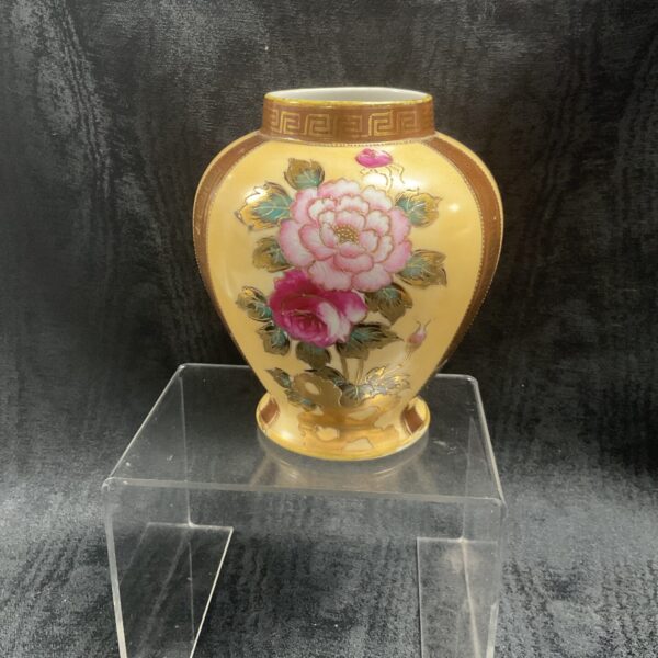 Antique Noritake Maruki vase with floral design.