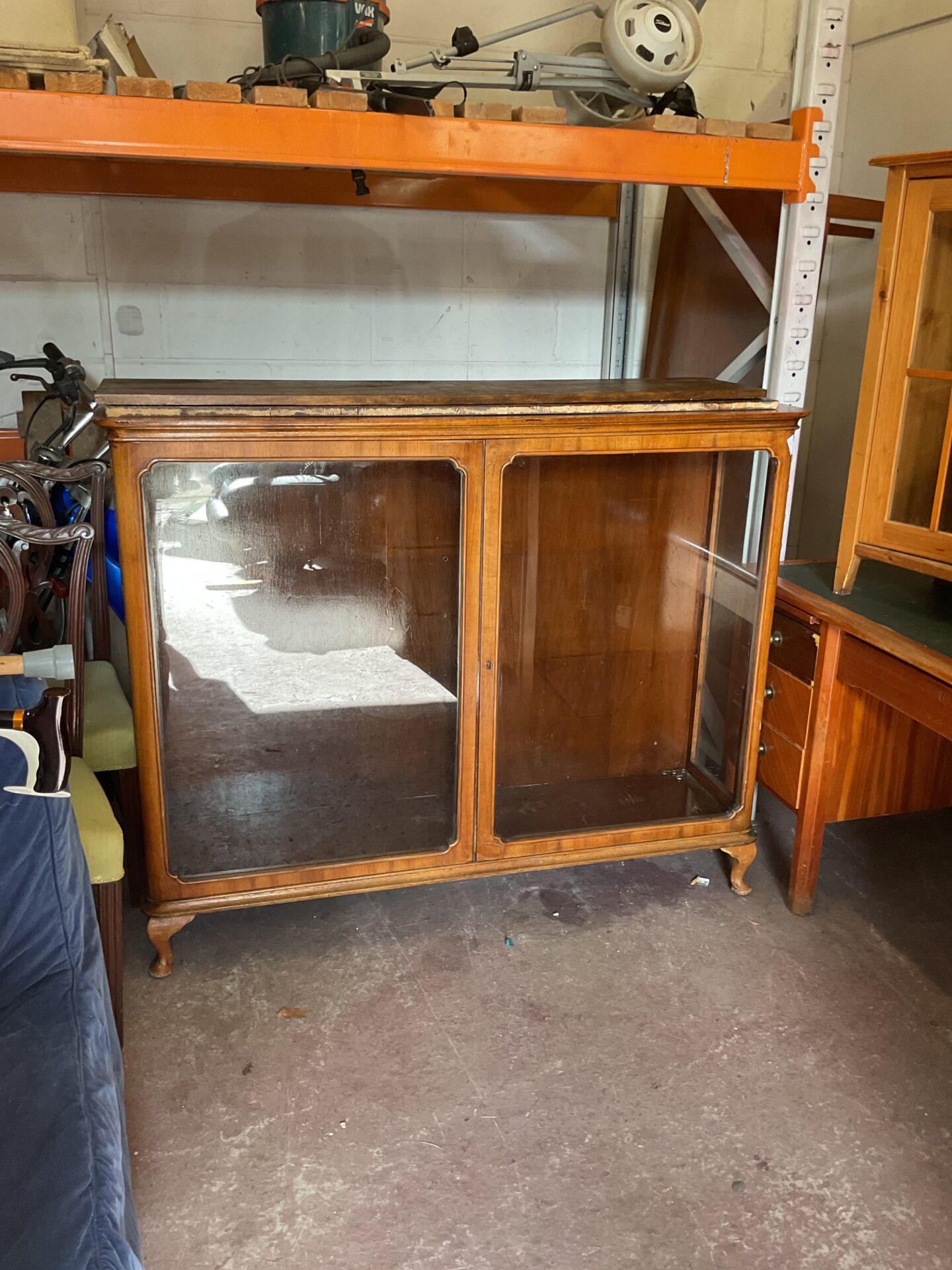 1202 Antique Mahogany Glass Fronted Display Case