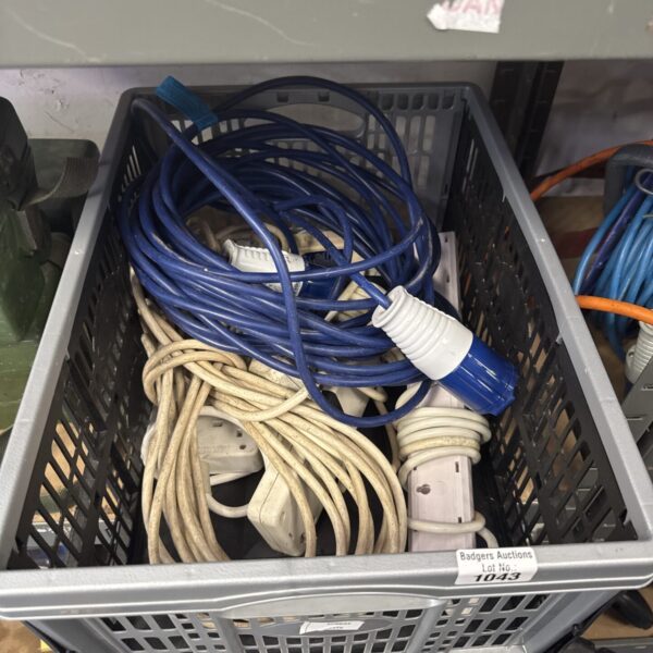 Mixed lot of extension leads and timers with caravan cable.