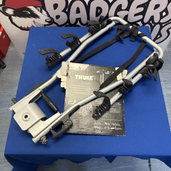 Thule 972 tow ball cycle rack for carrying two bikes.
