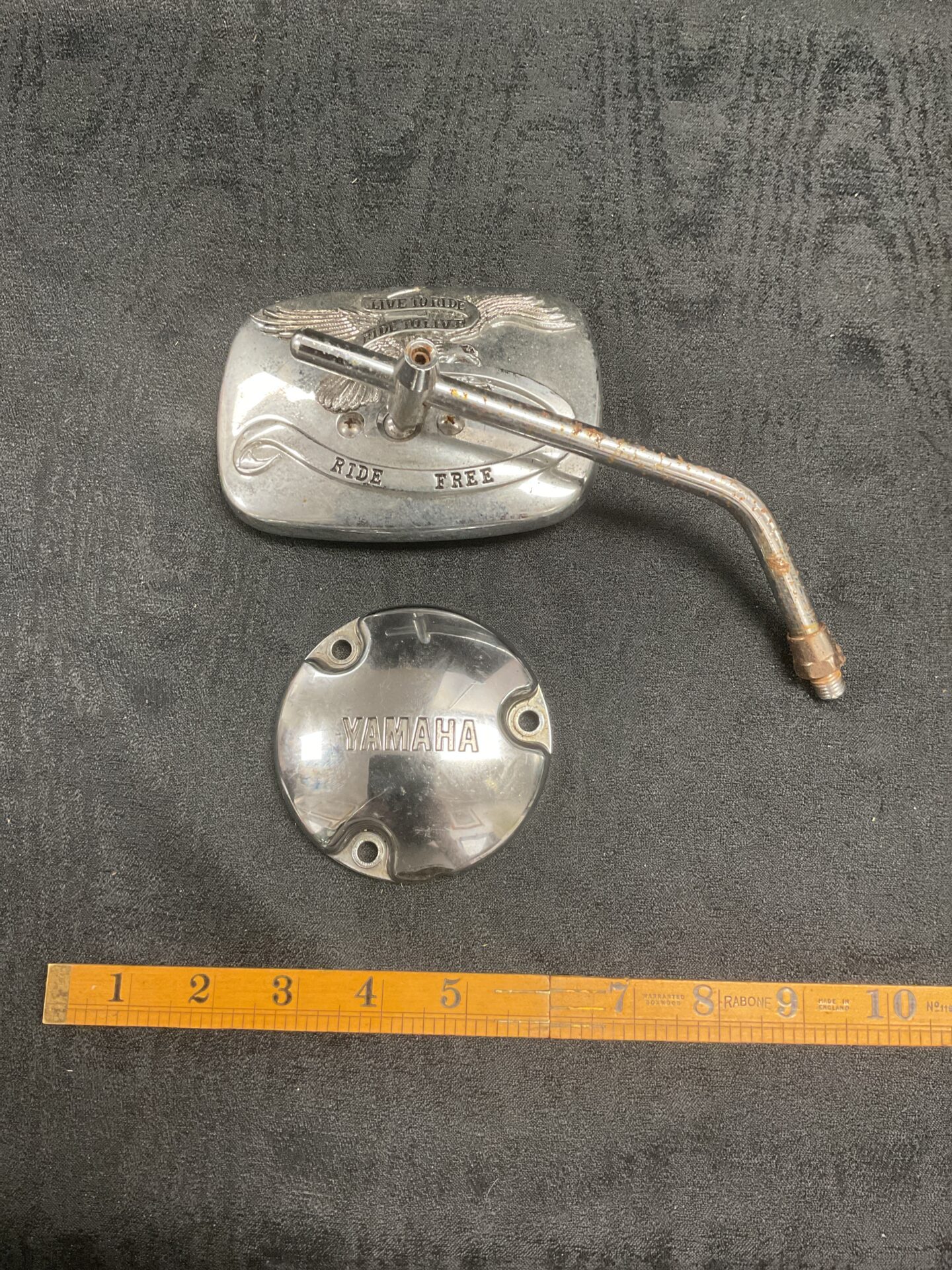 753 Live to ride Ride to live ride free Motorcycle Mirror and Yamaha engine ignition cover