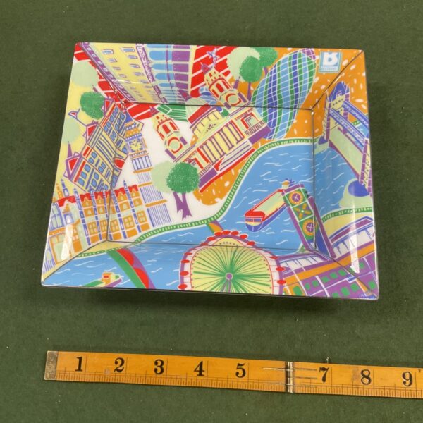 Bestway Asprey commemorative dish, vibrant porcelain plate with cityscape design.