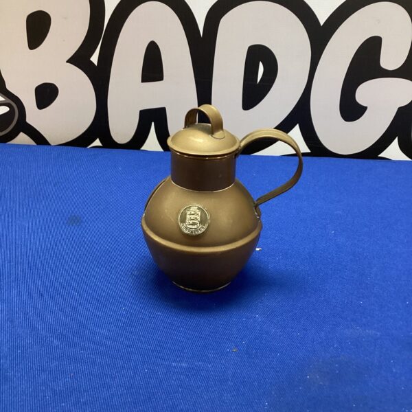 Vintage copper Guernsey creamer by Martins for farmhouse decor.