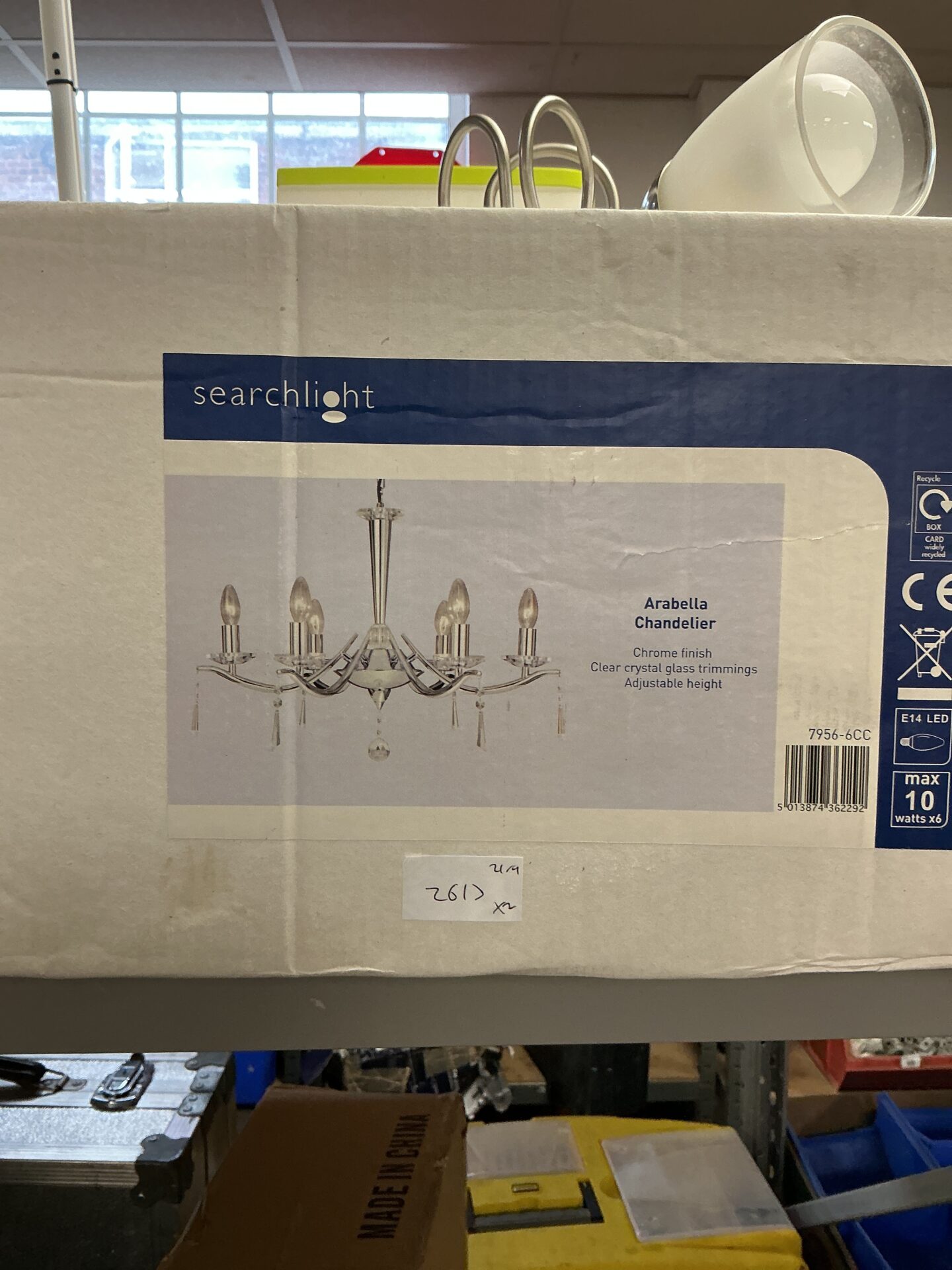 1122 Searchlight Arabella Chandelier with ceiling light