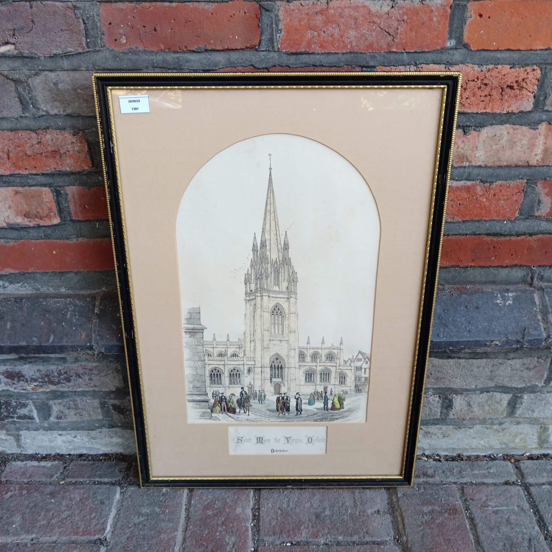 744 19th century hand coloured lithograph of st mary the virgin oxford