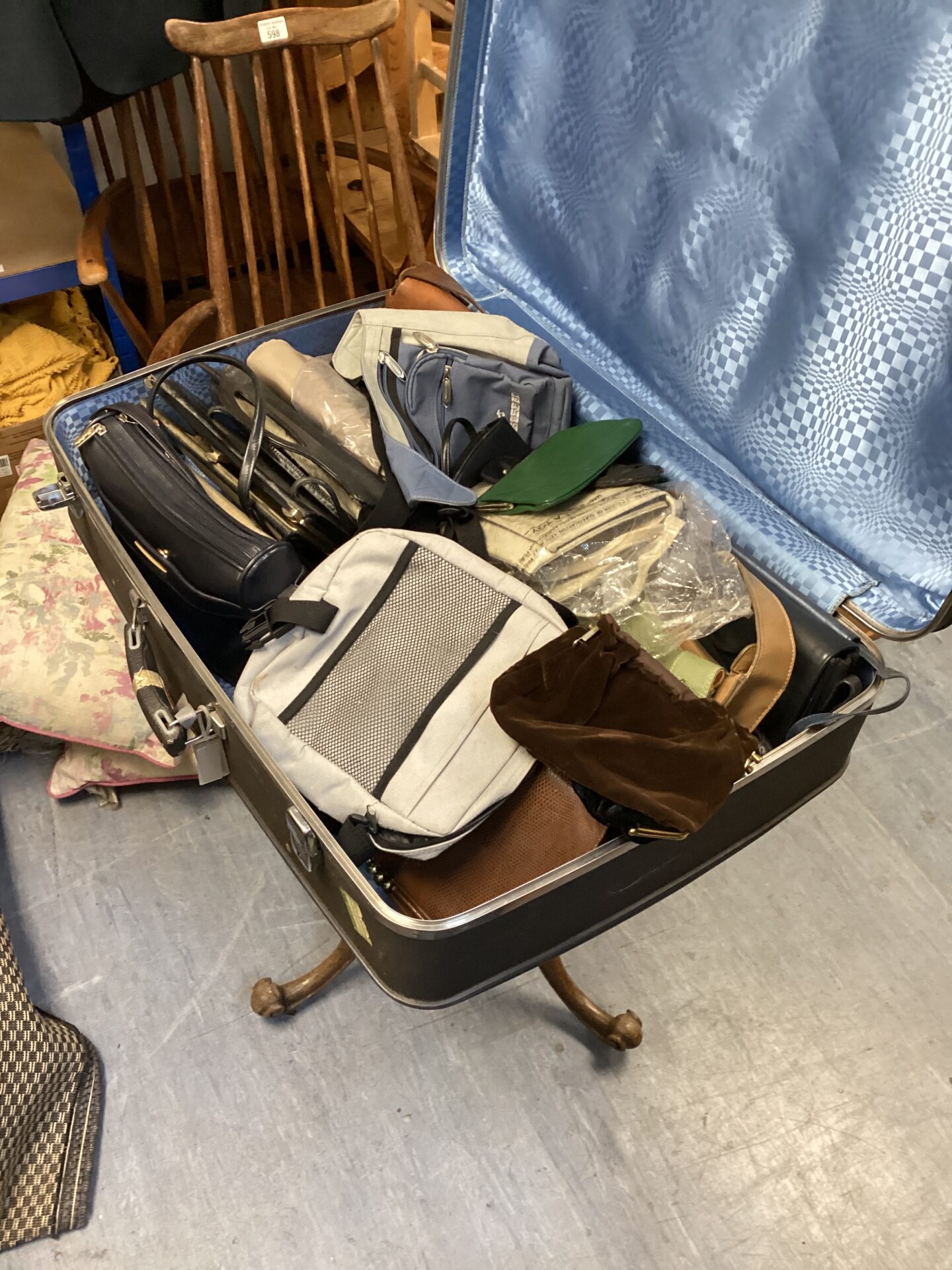 601 Antler suitcase full of bags