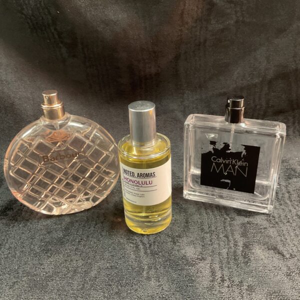 Vintage Barbour perfume bottle, collectible fragrance, glass bottle.
