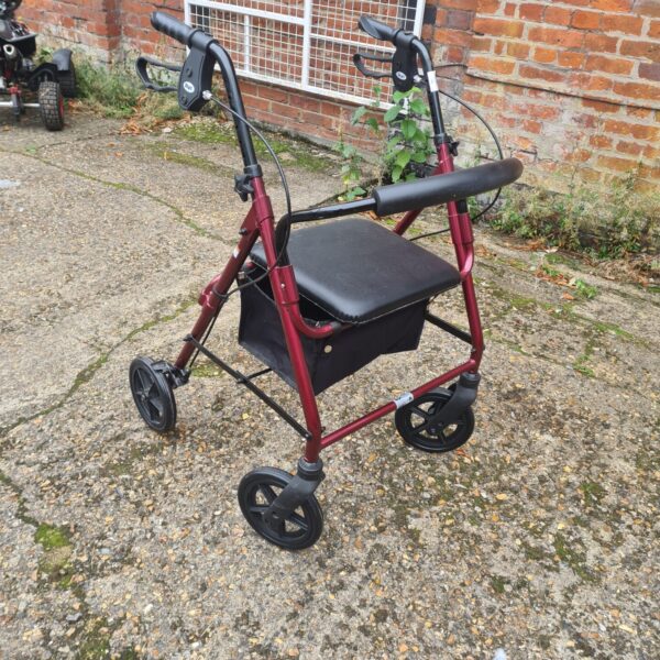 Days Mobility walking aid trolley with a padded seat and basket.