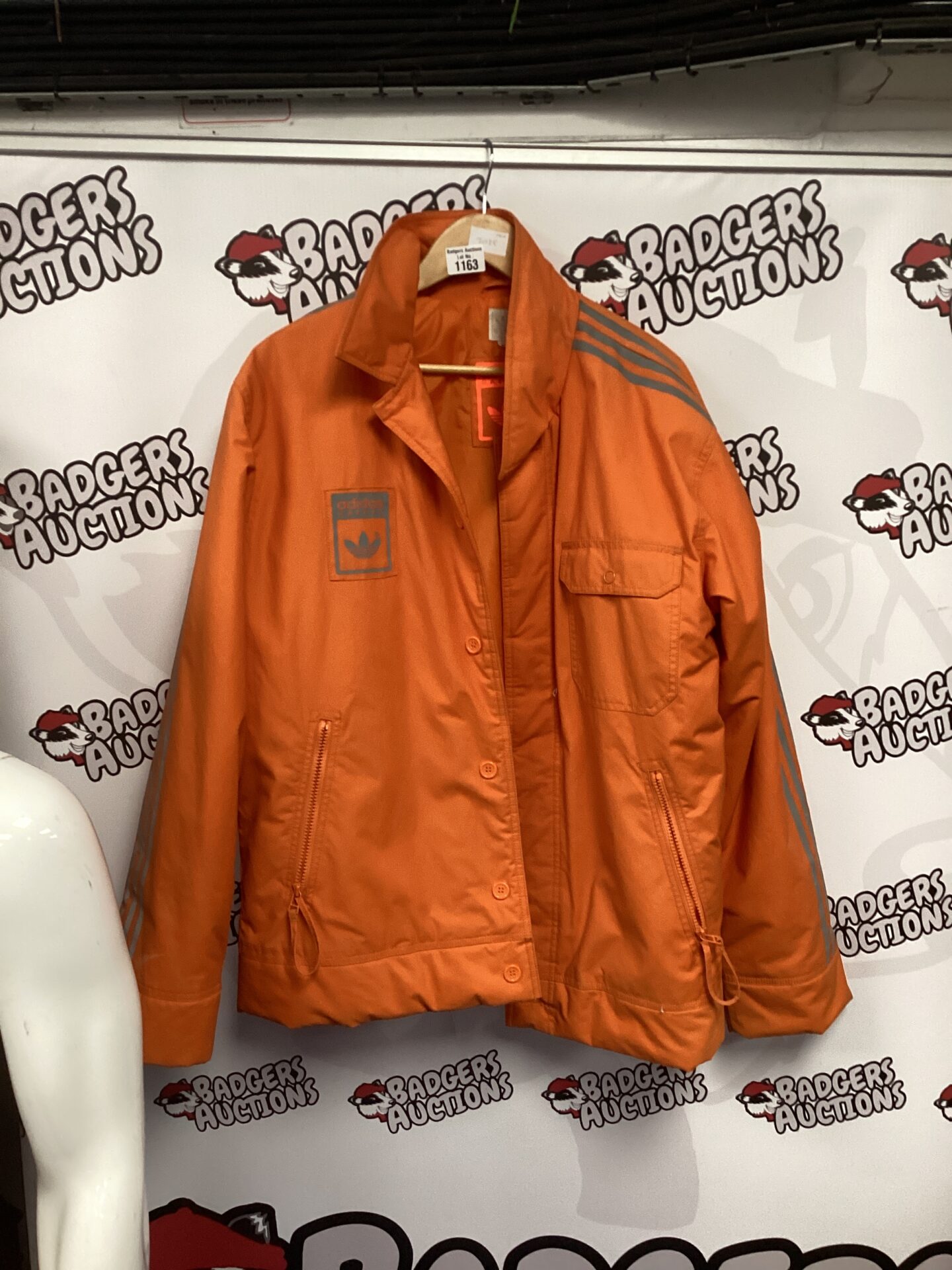1163 orange adidas safety jacket size M