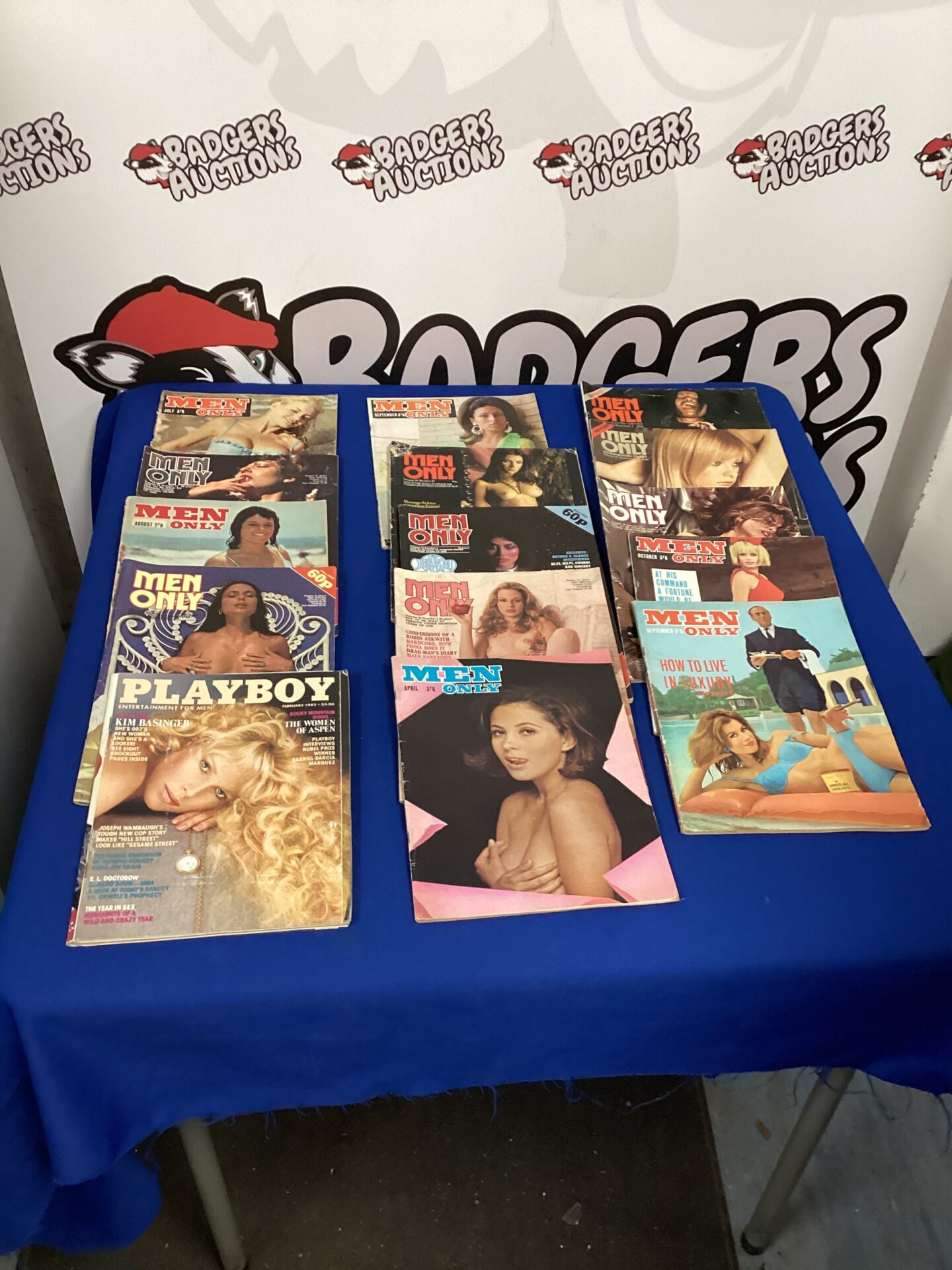 713 Bundle of mostly men only adult magazines with copy of playboy