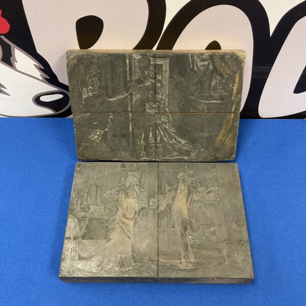 Antique printer blocks by R J Brett & P W Williamson for letterpress printing.