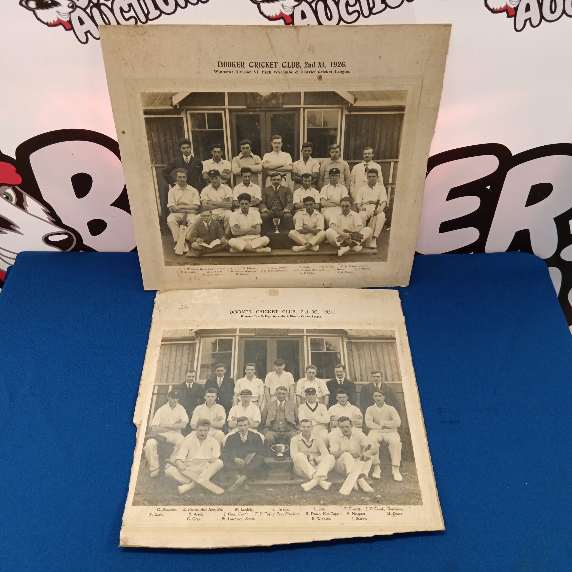 395 1926 & 1931 photographs of booker cricket club