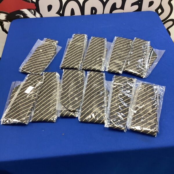 Lot of new brown striped ties for men's fashion.